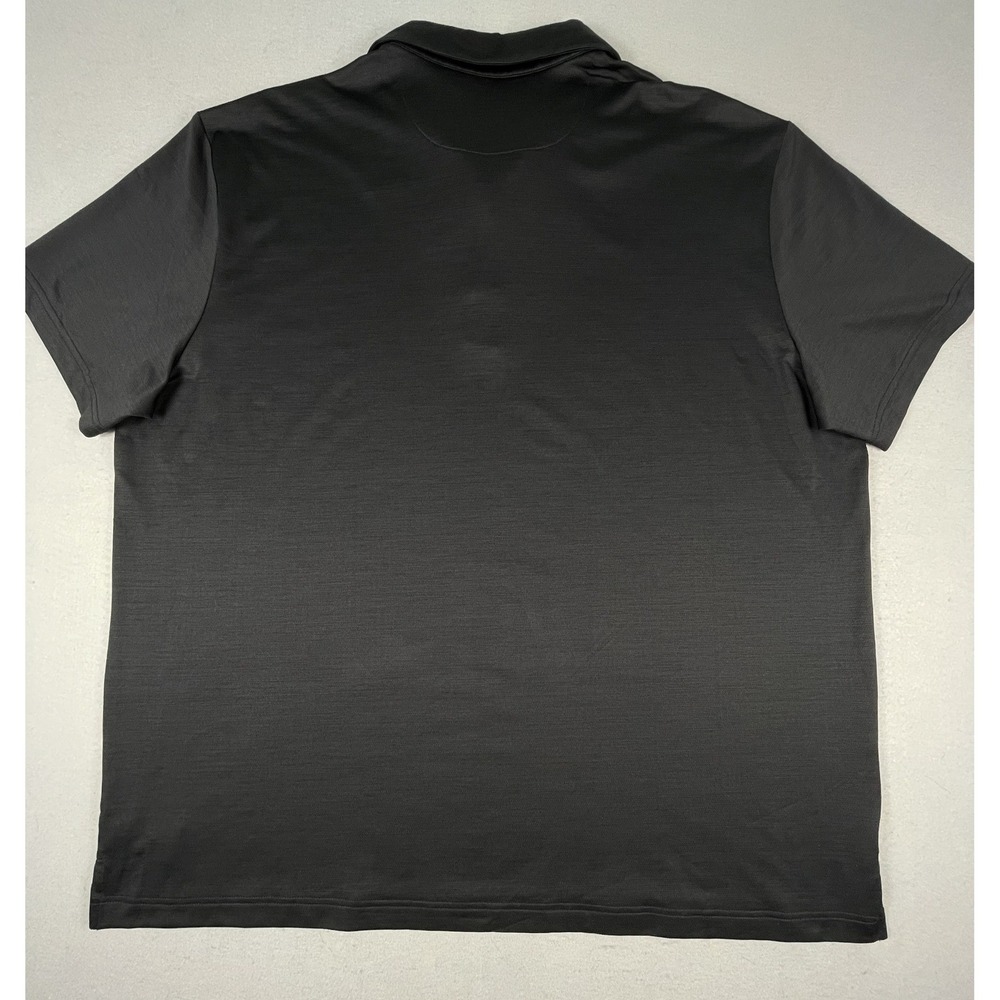 Birdie Bound Polo Shirt Mens 3XL Black Golf Performance Short Sleeve Floral Trim - Picture 8 of 8